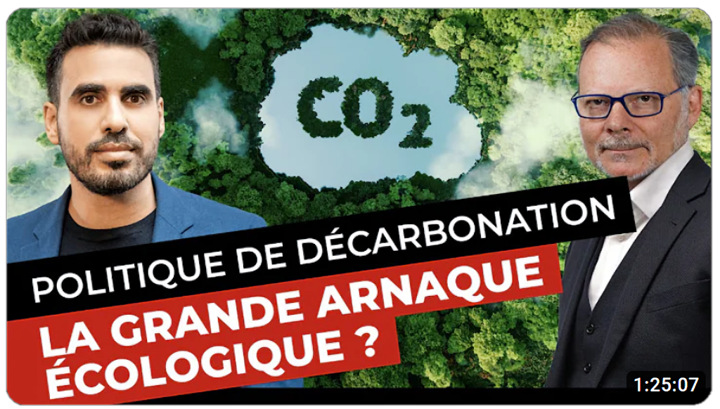 Video Idriss Aberkane et Philippe Béchade sur l arnaque au CO2 sur Youtube